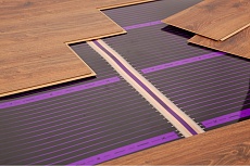 Комплект теплого пола VIOLET FLOOR 130 11 кв.м, ширина 1 м (с механическим терморегулятором) VLT1000220