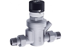 Редуктор FAR хромированный, 3/4&quot;, НР-НР, с визуализацией давления, под манометр FA 2878 34