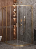 Душевой уголок Cezares MOLVENO-RH-2-130/100-C-BORO-IV 130x100 прозрачный, брашированное золото