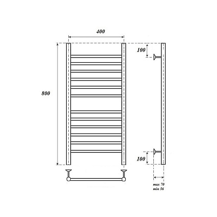 Полотенцесушитель водяной Point PN10148S П12 40x80, хром