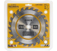Пильный диск по дереву ПРОФИ 180х20/16 мм, 24Т РОСОМАХА 211802