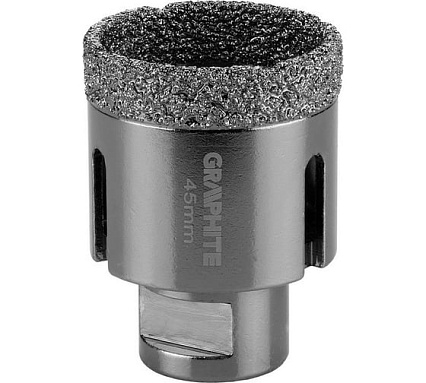 Коронка алмазная вакуумная пайка 45 мм, M14 Graphite 55H312