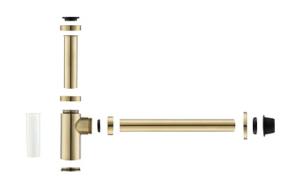 Сифон для раковины Aquatek AQ6012BG золото шлифованное