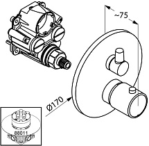 Смеситель для ванны Kludi O-Cean 388300545 внешняя часть