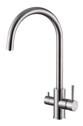 Смеситель для кухни Oliveeka OL-458022-BN с подкл. к фильтру, никель матовый