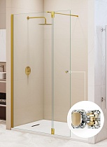 Душевая перегородка RGW Walk In WA-054Gb (WA-010Gb + Z-072Gb) 100x195 брашированное золото, прозрачное 351005403-16