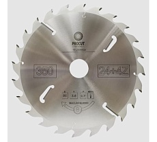 Диск пильный по дереву (350x50x3.6/2.5 мм; 24+4 зуба) PROCUT 791.3505024