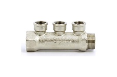 Коллектор Tiemme 3 отвода, 1&quot;х1/2&quot;В (никель) 1910077 / 1943N060403