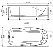 Акриловая ванна Радомир Парма-Дона 180х85 L