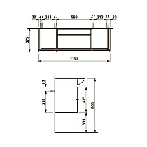 Тумба с раковиной Laufen Palace New 120х51 см белый матовый