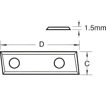 Нож твердосплавный для фрез 49.5x12x1.5 мм, Z4 ROTIS 744.501215A