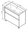 Тумба с раковиной Am.Pm X-Joy 100 см напольная, белый глянец