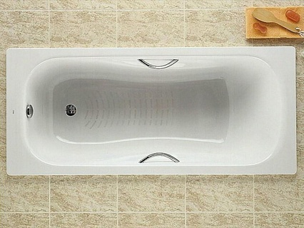 Чугунная ванна Roca Malibu 150x75 см с отверстиями под ручки