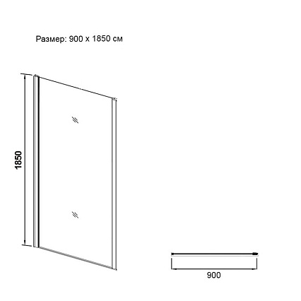 Боковая стенка Orange E03-090TCR 90x190 хром, прозрачное