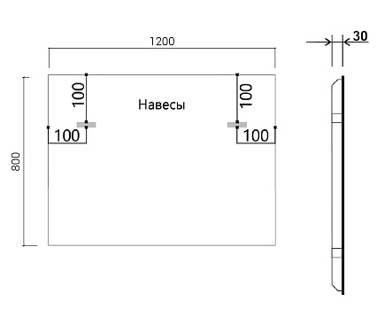 Зеркало Vincea VLM-3VN120B 120x80 см, сенсорный выключатель и диммер, черный