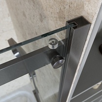Душевая дверь BelBagno MARINO-2-BF-1-150-C-GM 150x195 прозрачная, оружейная сталь