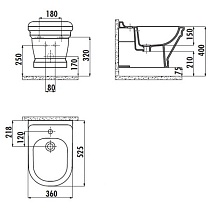 Подвесное биде Creavit Antik AN510-00CB00E-0000 белый