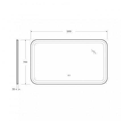 Зеркало Cezares Stylus 120x70 см с подсветкой, подогревом CZR-SPC-STYLUS-1200-700-TCH-WARM