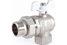 Шаровой кран PROFACTOR PF STANDARD угловой с полусгоном, в/н, ручка бабочка, 1 дюйм PF UBV 326A