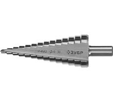 Ступенчатое сверло по металлу Зубр сталь P4M2, 4-30 мм, 14 ступеней 29665-4-30-14