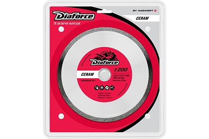 Диск алмазный Ceram 200x25.4/22.23x6х2.5 мм, влажный рез Diaforce 503200