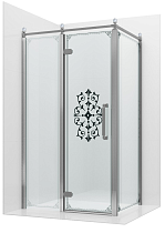 Душевой уголок Ambassador Royal 120x90 18015111-L прозрачный с рисунком, хром