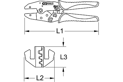 Обжимные клещи для штепсельных гнезд KS Tools Ø 0,5-6 мм² 115.1435