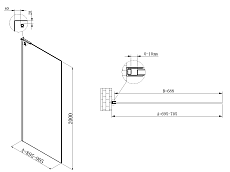 Душевая перегородка Vincea Walk-In VSW-7HA700CL 70x200 хром, прозрачное
