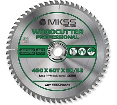 Диск пильный по дереву MKSS Toolbox Woodcutter Professional SS3045 450x60Тх2.5/3.5x50/32 мм SS30450002