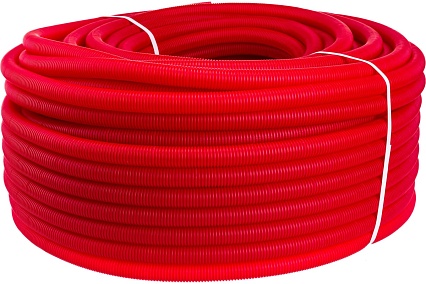 Гофра Uni-Fitt 25 мм, красная, для труб 16 мм, 100 м 583R2510