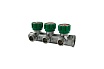 Коллектор лат клап рег SANTECHSYSTEMS 129-8673 3/4", 3 выхода под плоское уплотнение 1/2" н/р, межосевое расстояние между выходами 45мм