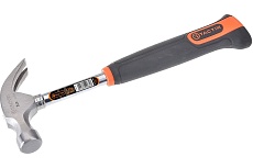 Молоток с гвоздодером TACTIX 225 гр с трубчатой рукояткой 221071