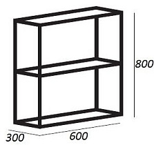 Полка металлическая Cezares Cadro 60x30x80, черный