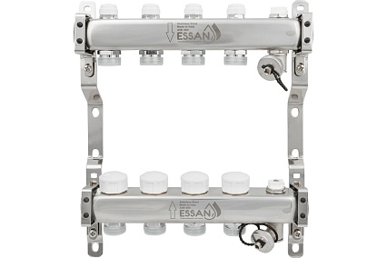 Коллекторная группа Essan GROUP803 нержавейка, 1"x3/4" EK 4 выхода, без расходомеров 180322504-77