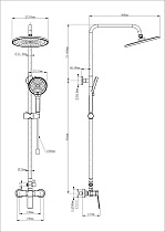 Душевая стойка Wonzon&Woghand WW-B3200-BG брашированное золото