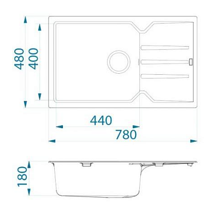 Кухонная мойка Alveus Granital Record 40 1144466 78 см черный