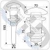Донный клапан Gid BL100-1 черный с переливом