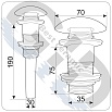 Донный клапан Gid BL100-1 черный с переливом