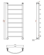 Полотенцесушитель водяной Aquanet Romeo 40x120 см