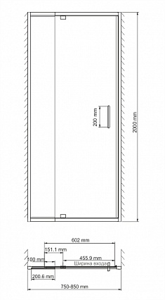 Душевая дверь WasserKRAFT Berkel 48P27 80x200