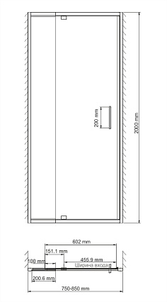 Душевая дверь WasserKRAFT Berkel 48P27 80x200