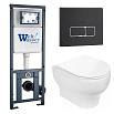 Комплект Weltwasser 10000010377 унитаз Erlenbach 004 GL-WT + инсталляция Marberg 410 + кнопка Mar 410 SE MT-BL