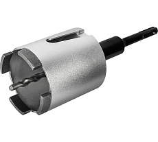 Коронка алмазная Профи по бетону 68 мм, SDS-plus, безударная, 4 сегмента высотой 10 мм Практика 908-238