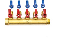 Коллектор Damento Clima с кранами 3/4&quot;x1/2&quot; на 5 выходов 1/25 016244