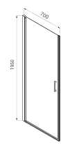 Душевая дверь Vincea Alpha VDP-3AL700CLG 70x195 брашированное золото, прозрачная