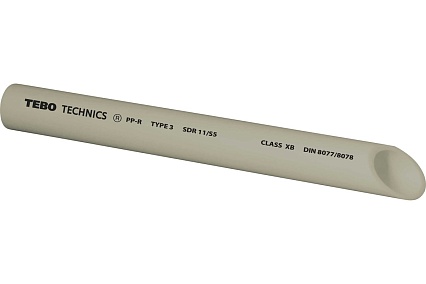 Труба TEBO PPR 25x2,3мм SDR11 4м серый 031010103