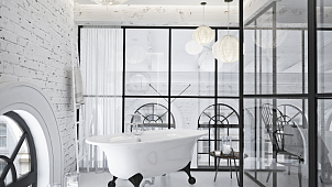 Дизайн-проект ванной комнаты "Современный Китай"