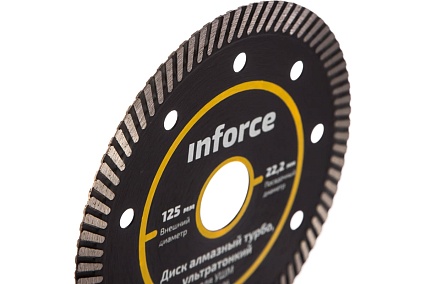 Диск алмазный турбо ультратонкий по керамике (125х22.2 мм) для УШМ Inforce 11-01-496