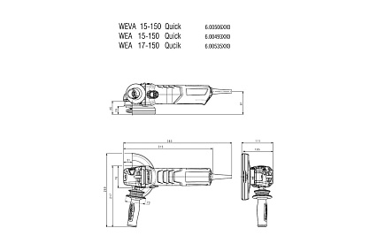 Угловая шлифмашина Metabo WE 17-150 Quick 150мм 601074000
