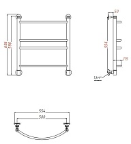 Полотенцесушитель электрический Aquanet Romeo(г2) 50x60 см